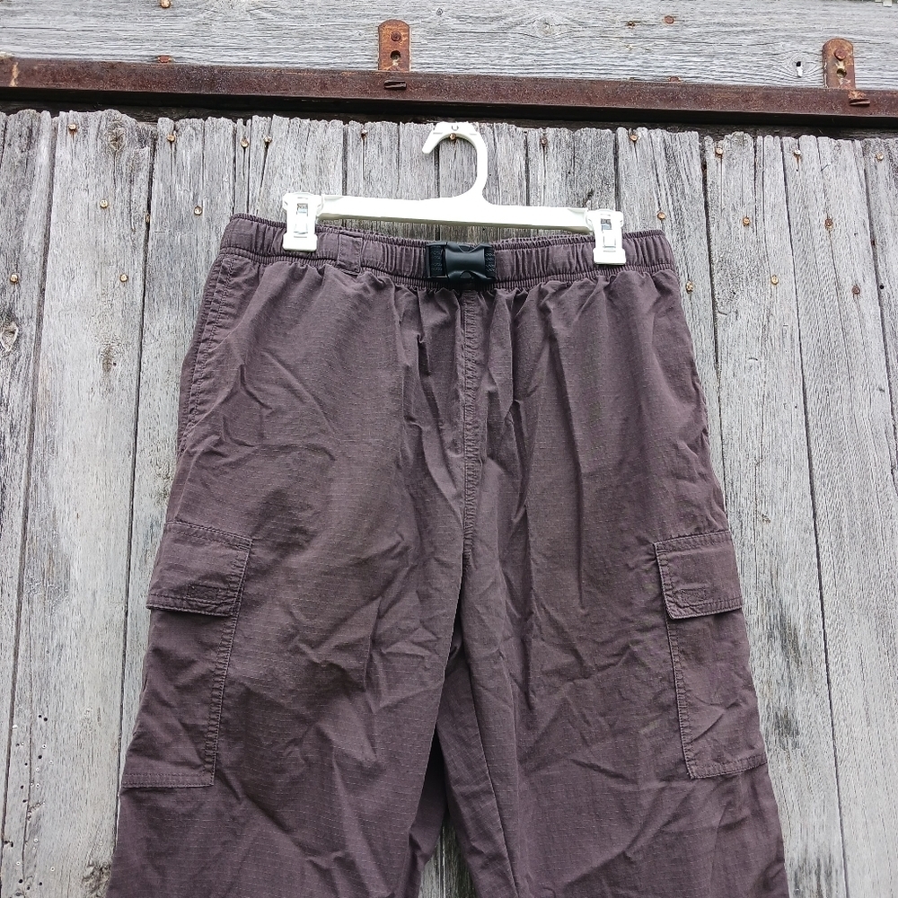 Vtg Duluth Trading Mens Cargo Pants Sz M Faded Black Belted Ripstop Nylon Hiking - Picture 2 of 5